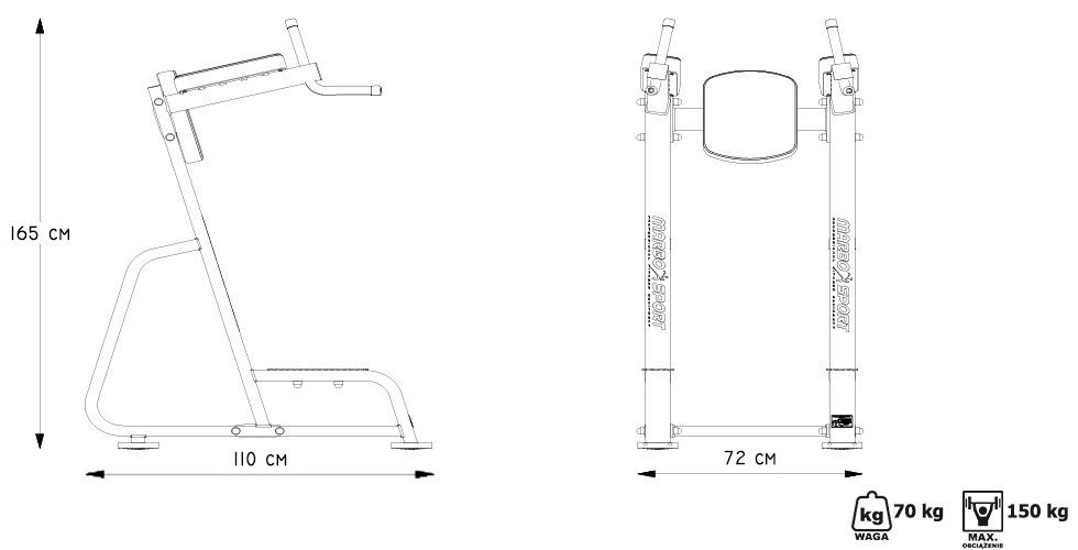 Poręcz stacjonarna na brzuch - Marbo Sport